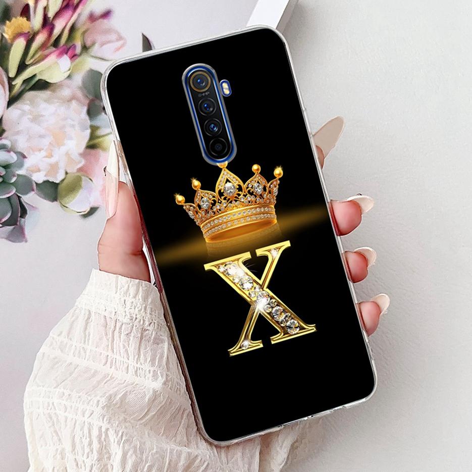 Für Realme X2 Pro Hülle RMX1931 Luxuriöse Krone Buchstaben Handyhülle Für Realme XT X 2 Pro RealmeX2 RealmeXT Hülle Weiche Silikonhülle