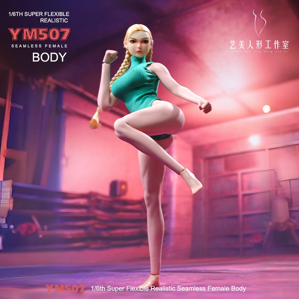 1/6 Maßstab Weiblicher Körper, 12-Zoll Muskel Fitness Super Flexibel Nahtlos Helle Haut Figur Edelstahl Skelett Miniatur Soldat Action Figur Modell