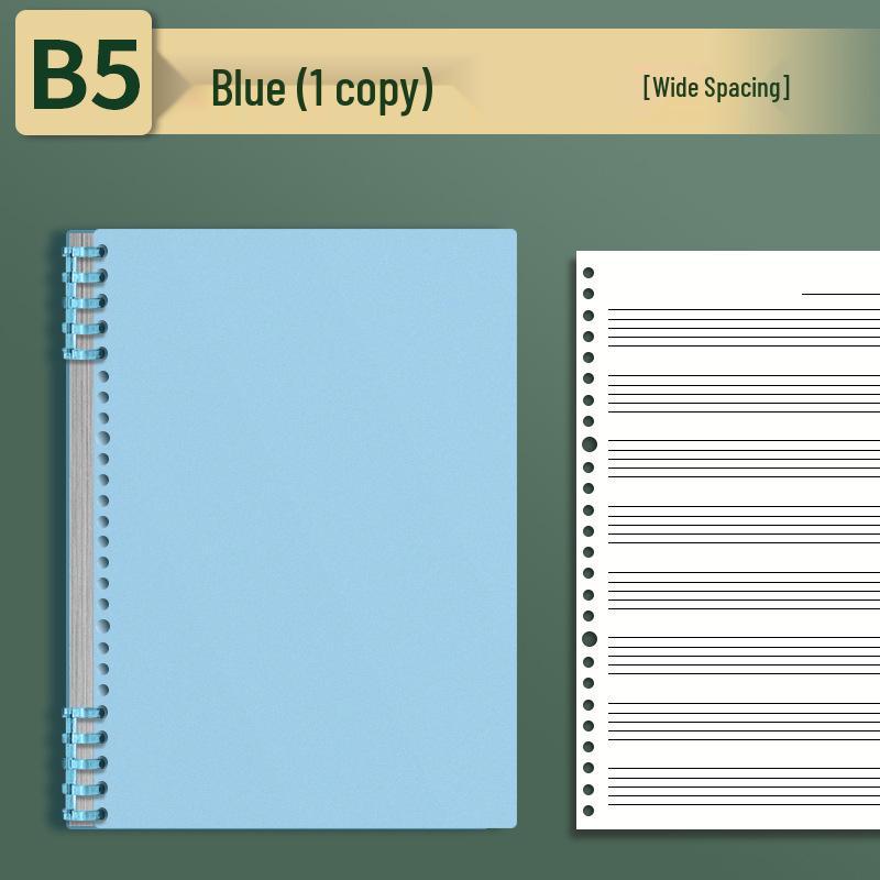 B5 Spiral-Bound Loose-Leaf Notebook: Five-Line Staff for Beginners, Students, and Children – Ideal for Piano Music Theory