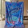 Ocean Love Dolphins Theme Blanket Lightweight Warm Flannel Blanket Decorative Throw Blanket for Home Decoration