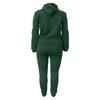 Women's Padded Drawstring Hooded Sweatshirt Long Sleeve Drawstring Trousers Piece Set