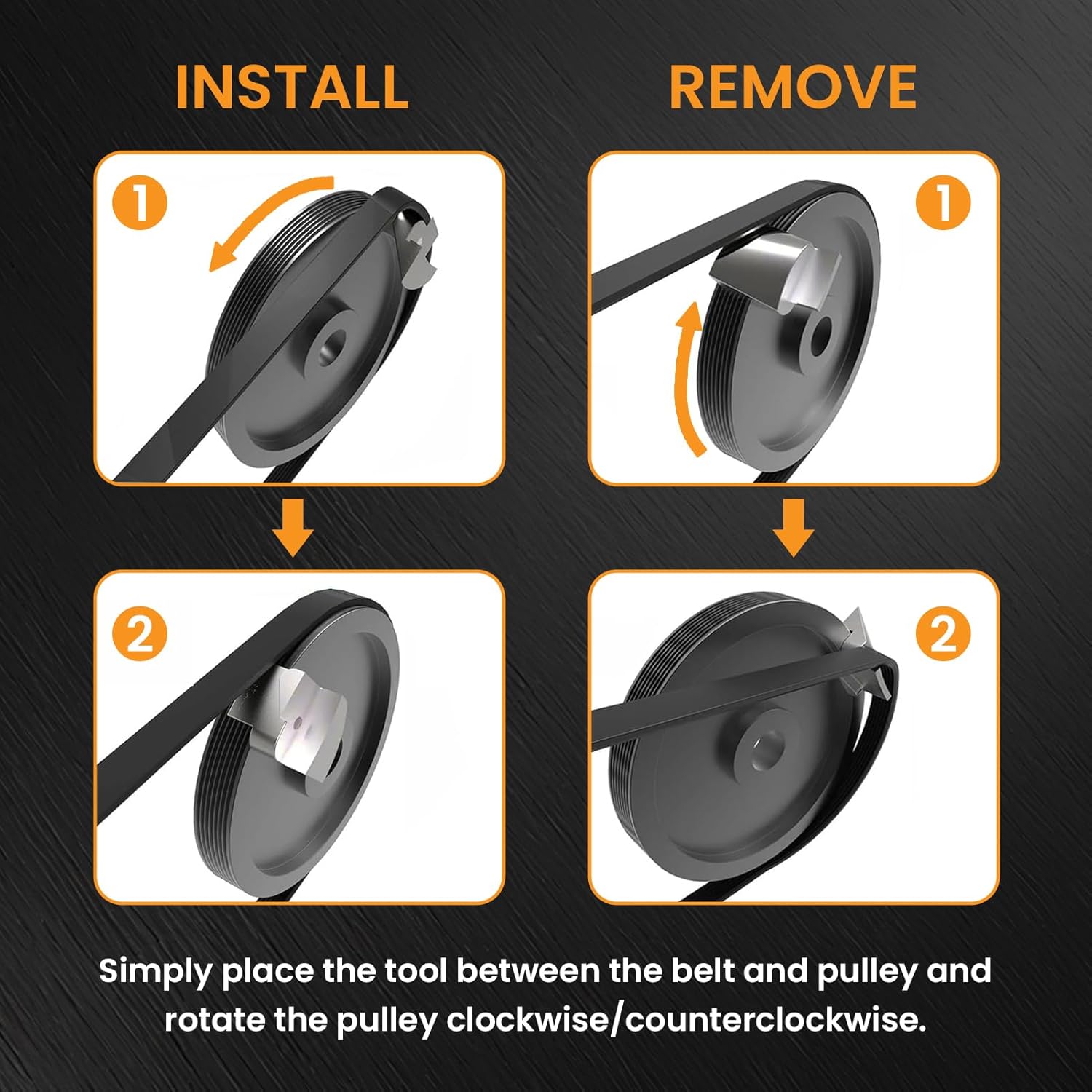 Acouto Stretch Belt Remover/Installer 59370 Stretch Belt Remover Installer Universal Aluminium Alloy Front Back Side Automobile Tools(Silver)