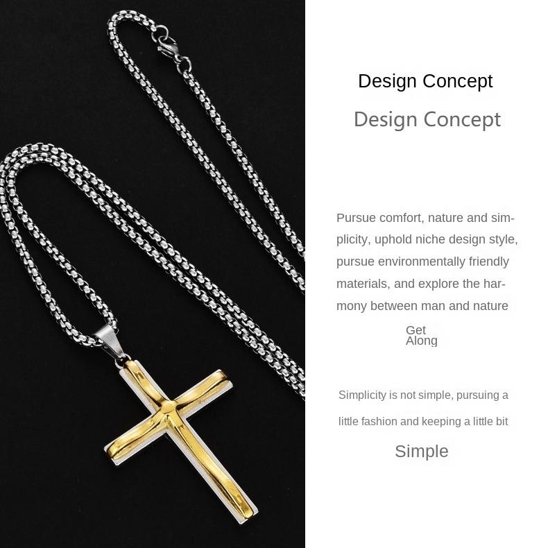 Two Color Cross Alloy Pendant