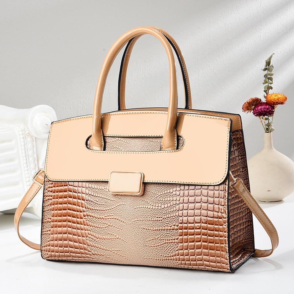 New High Appearance Level Crocodile Splicing Handbag Advanced Sense Large Capacity Single Shoulder Bag All Cross-body Bag Women