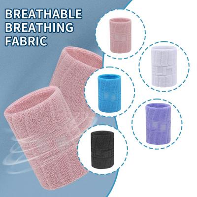 1PCS Cotton Sweatband Moisture Wicking Athletic Terry Cloth Wristband for Tennis Basketball Running Gym Working Out
