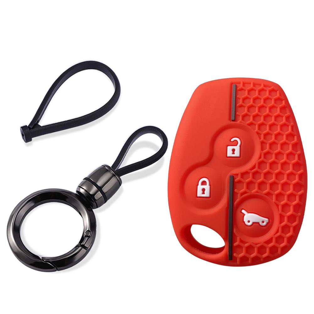 For Renault Logan Duster Clio Lll Traffic For Nissan Terrano Almera 2-Button Silicone Car Key Case Cap Cover Keychain Fob Shell