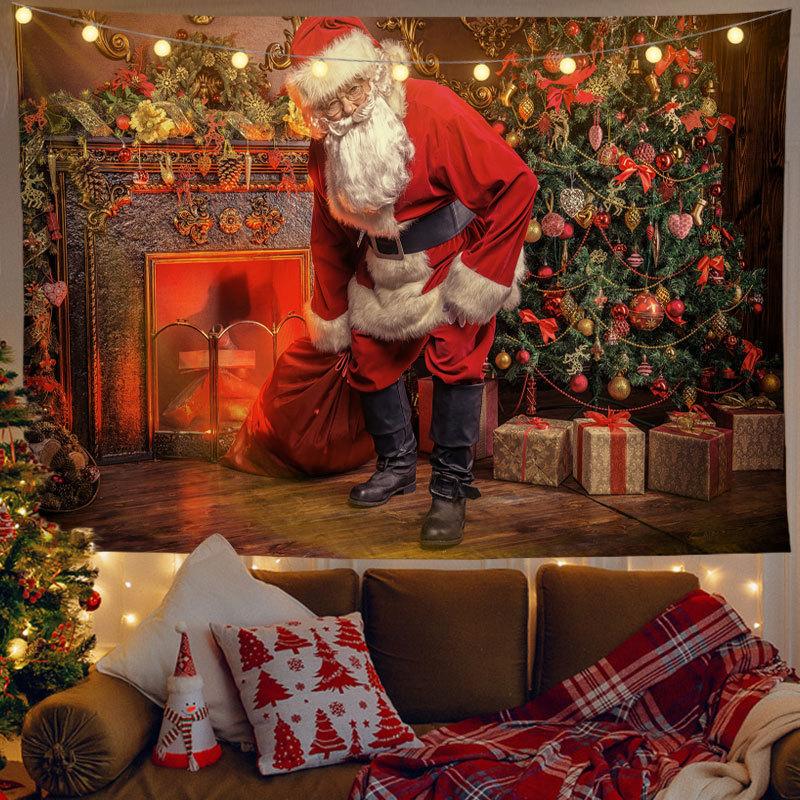 Santa Claus Tapestry Holiday Party Decoration Background Cloth Living Room Bedroom Dormitory  Home Decor