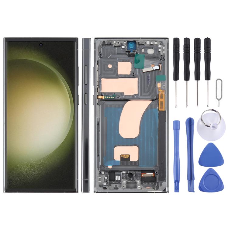 Per Samsung Galaxy S23 Ultra SM-S918B Schermo LCD TFT da 6,72 pollici Assemblaggio Completo Digitizer con Telaio, Non Supporta l'Identificazione delle Impronte Digitali