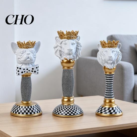 Office Desk Ornaments Animal Ornaments, Decorative Painted Resin Modern Style Figurines Wine Cabinet Decor, for Living Room Bedroom Accents
