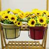 Hanging Railing Plant Pot Holder Outdoor Balcony Deck Flower Pot Holder Basket for Garden Patio Ledge Round