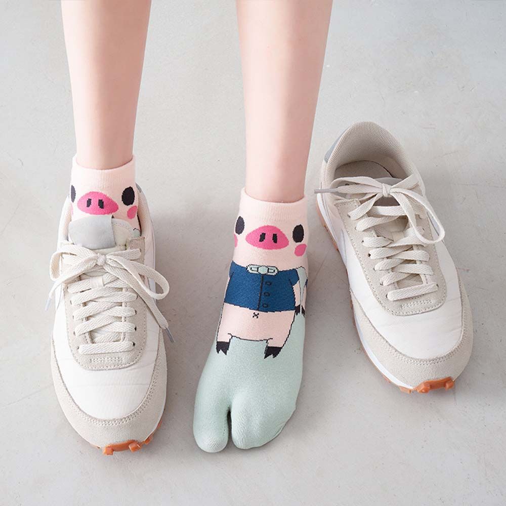 Students Cotton Split Toe Female Flip-flops Socks Low Tube Socks Geta Socks Pig Socks Two Toe Socks