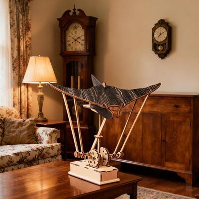 Animal Figurines Handmade Manta Ray Swimming Motion Figures Realistic Sculptures for Porch Indoor Shelf Office Holiday Birthday