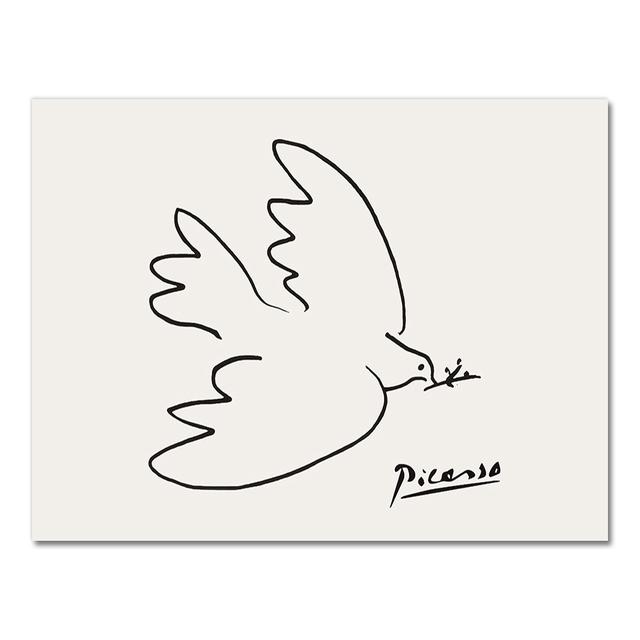 

Винтажная абстрактная картина с листьями Матисса Пикассо, настенная живопись на холсте, плакаты на скандинавскую тему и принты, настенные панно для декора гостиной, без рамки 30*40cm