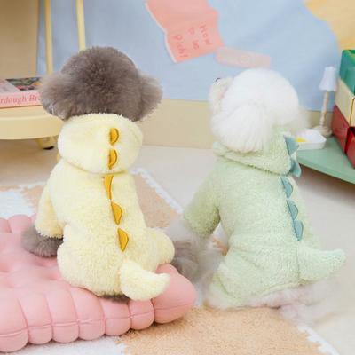 Autumn Winter Dog Clothes Cute Cartoon Pet Set Cross Dressing Four Legged Clothes Velvet Small Medium-sized Puppy Clothes