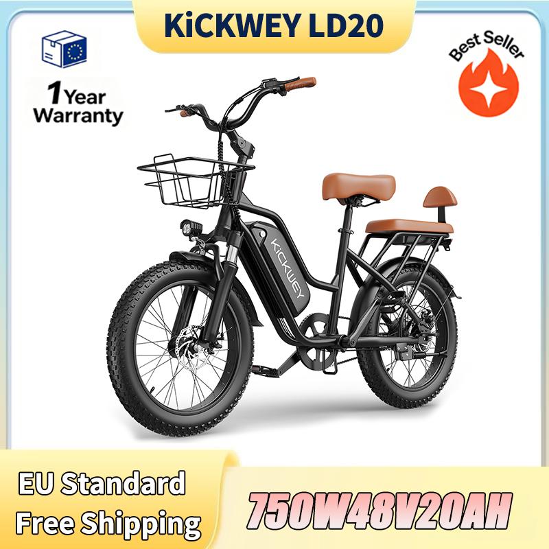 KICKWEY LD20 E-Bike 750W Motor 48V20AH Akku Doppelscheibenbremsen Federgabel Elektrisches Fahrrad 20-Zoll-Reifen Pendler Elektrofahrrad