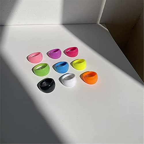 XHBTS 30 Pcs Resin Wide Thick Dome Rings Set Clear Acrylic Retro Stackable Joint Finger Rings Vintage Handmade Party Jewelry Gift