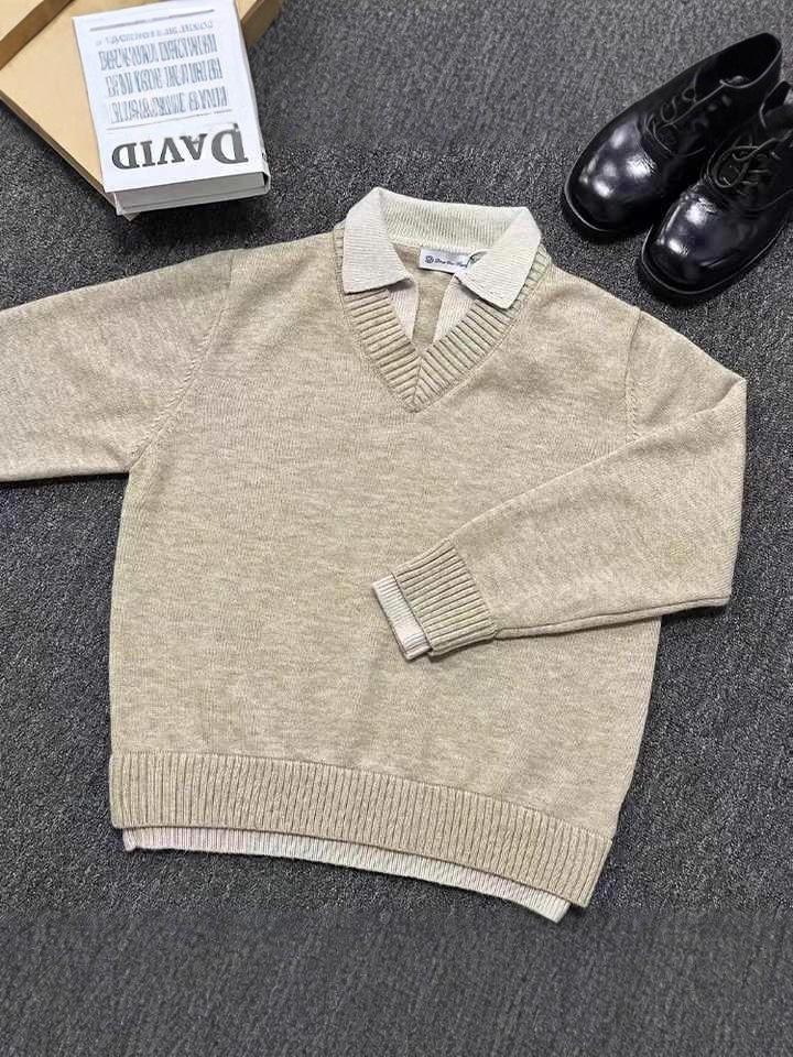 Women's American Retro V-Neck Sweater: Autumn/Winter Casual High-End Knitwear Cardigan Jacket