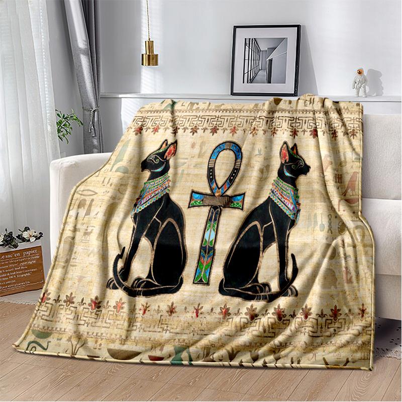 3D Ancient Egyptian Mythological Ideographic Sign Symbols Blanket,Soft Throw Blanket for Home Bedroom Bed Sofa Cover Blanket Kid