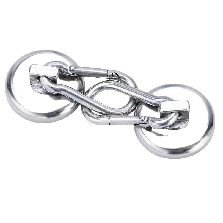 Neodymium Magnetic Carabiner Hook - Stainless Steel Rotating, Non-Punching Design for Outdoor Use