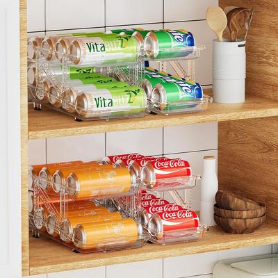 1 STKS Dubbellaagse Uitrekbare Transparante Drankopslagdoos, Stapelbaar Blikjesrek Geschikt voor Huis, Hotel, Bar, Restaurant