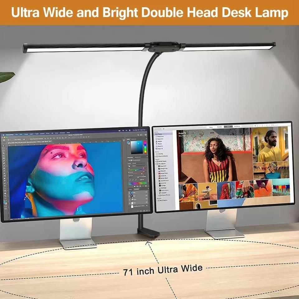 Double headed LED clip type remote control desk lamp reading lamp desktop Computer desk lamp architectural desk lamp Super Wide