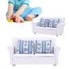 1/12 Dollhouse Miniature Sofa Set Living Room Furniture Accessories (2 Seat Sofa with Cushion)