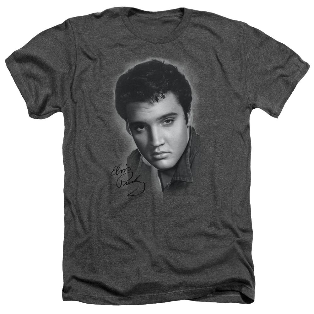 T-ShirtELVIS PRESLEY GREY PORTRAIT Licensed Adult Men s Heather Band Tee Shirt SM-3XL M