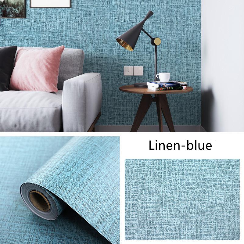 

Льняной узор Самоклеящиеся обои Утолщенные водонепроницаемые наклейки Имитация льняных обоев Самоклеящиеся наклейки для стен дома 40cmx100cm синий