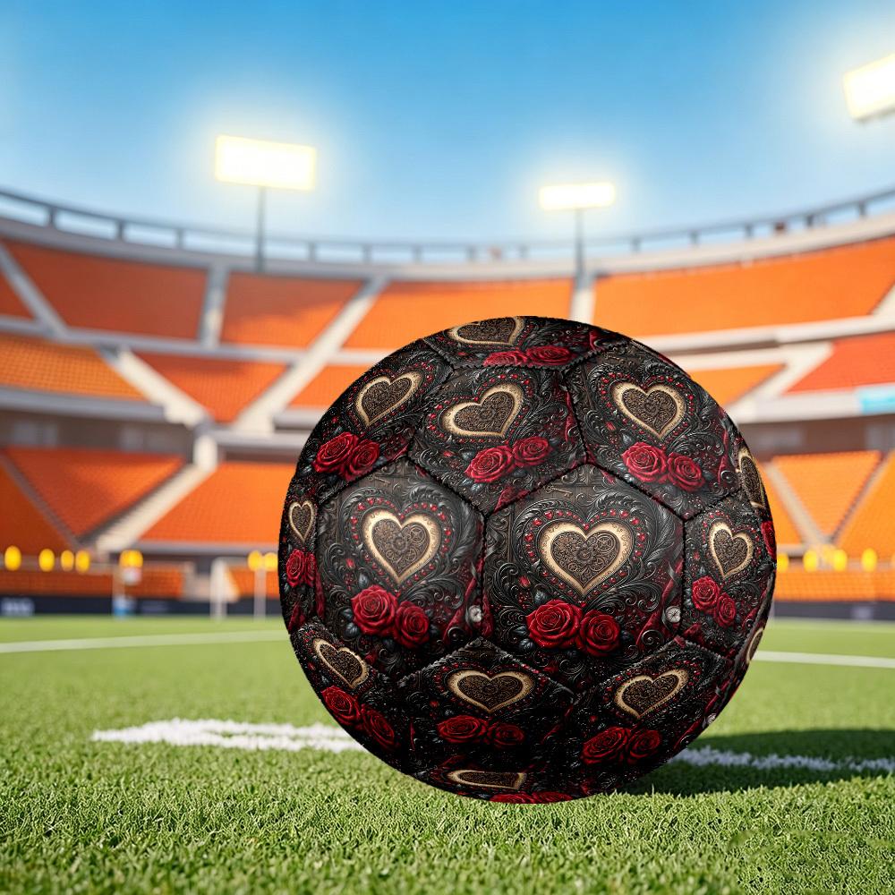 1pc Heart Passion Size 5 Soccer Ball Professional Match Training Football Indoor &Outdoor Sports Ball Training Ball Lightweight Durable y59 Size 5