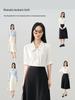 Miss Bird Blue Chiffon Short-Sleeve Professional Women's Interview Shirt