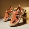 Fashion Fashion Men Mesh Training Shoes Comfort Walk Leather Sneakers 2025 Summer Hollow Breathable Flat-bottom Outdoor Leather Sandals