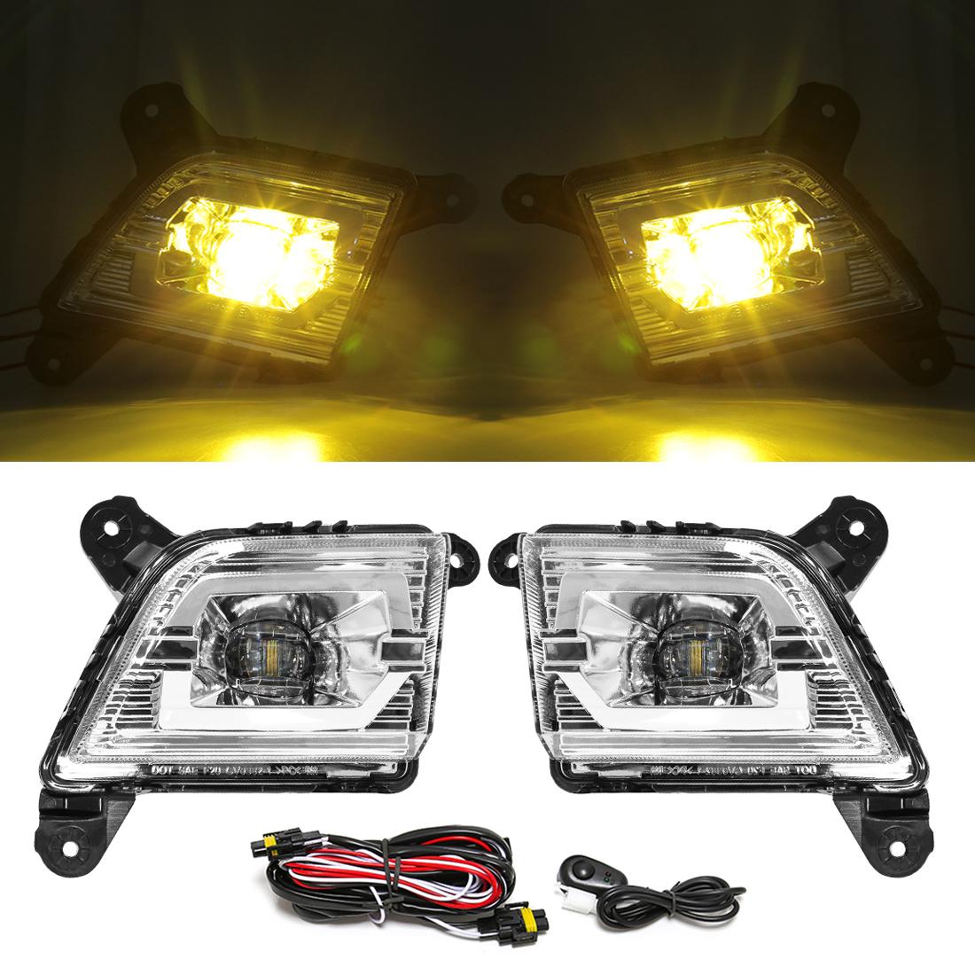 

Для Chevrolet Silverado 2019 2020 противотуманные фары светодиодные дневные ходовые огни DRL дневные огни передний бампер водонепроницаемый DLAA Chevy жёлтый