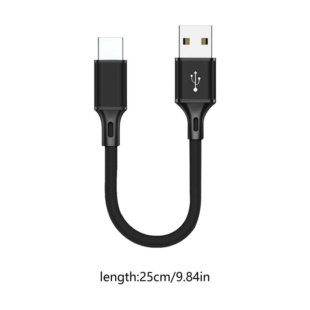 25cm Portable Ultra Short USB Fast Charging Cable For Power Bank MP3 MP4 CameraiPhoneXiaomiOneplus Phone Type C MicroCord