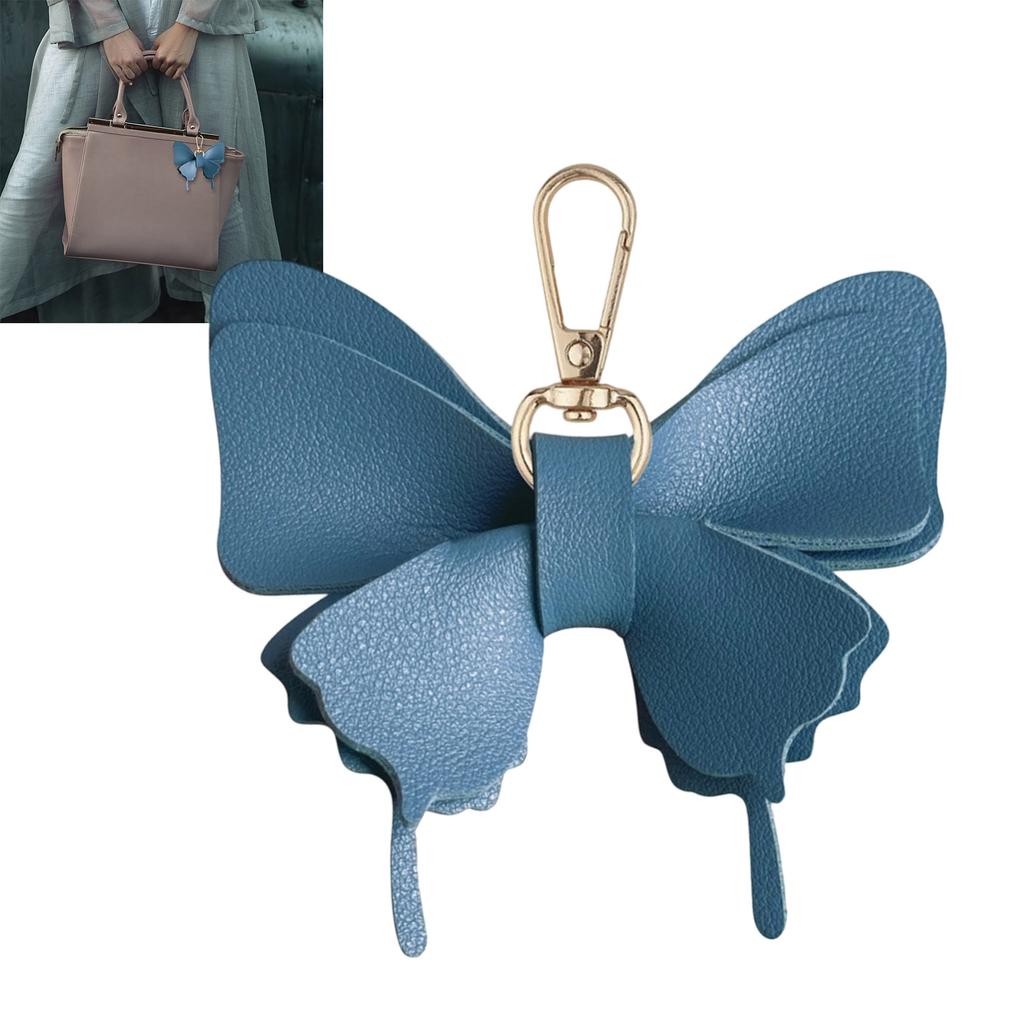 Elegant PU Leather Butterfly Bag Charm Keychain Accessory For Women Stylish Purse Decors Bags Pendant