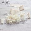 Women's Fashion Flower Wedding Sash Belt PU and Plastic Material for Brides and Girls