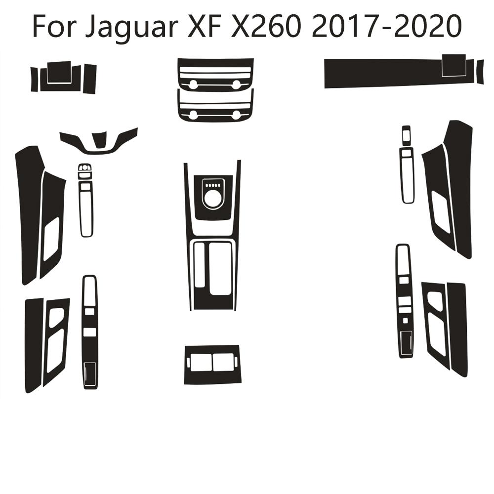 For Jaguar XF X260 2017-2020 Car-Styling 3D/5D Carbon Fiber Car Interior Center Console Color Molding Sticker Decals Parts SS18
