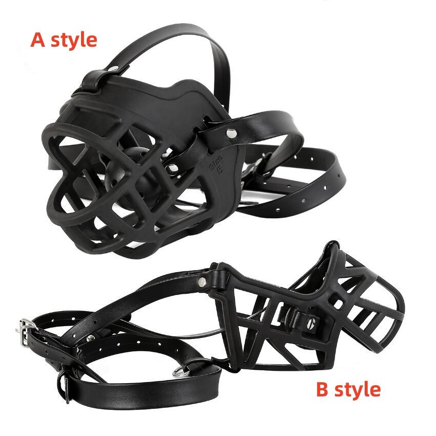 VaHppy Gag+Mask Set Dog Mouth Masks Adjustable size PU Black/Red SM BDSM Sex Toys Couple Games Alternative Stimulation Bondage