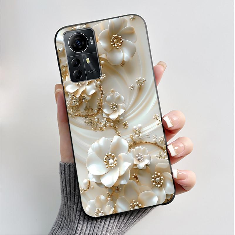 Für ZTE Blade A72S A7050 Hülle Für ZTE Blade V41 Smart Cover Luxus Mode Schmetterling Blume Silikon Weich Schwarz TPU Stoßfänger Schale