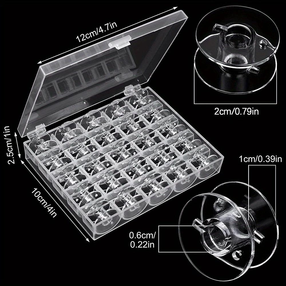 25 Piece Set of Mudder Plastic Sewing Machine Barrels with Sewing Machine Storage Box, Transparent, Used for Household Sewing AC