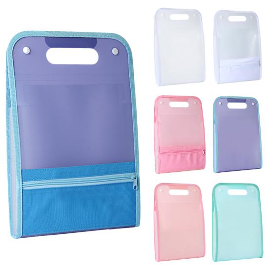Expanding File Folder A4 13 Compartment Translucent File Case with Handle Waterproof Document Organizer Student Test Papers School Supplies