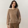 Women's Cashmere Rolled Hem Round Neck Sweater - 2025 Autumn/Winter Collection, Loose Fit and Slimming Pullover.