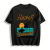 Hawaii Vacation Summer Surf Coconut Tree Print Casual T-shirt Pure Cotton T-shirt