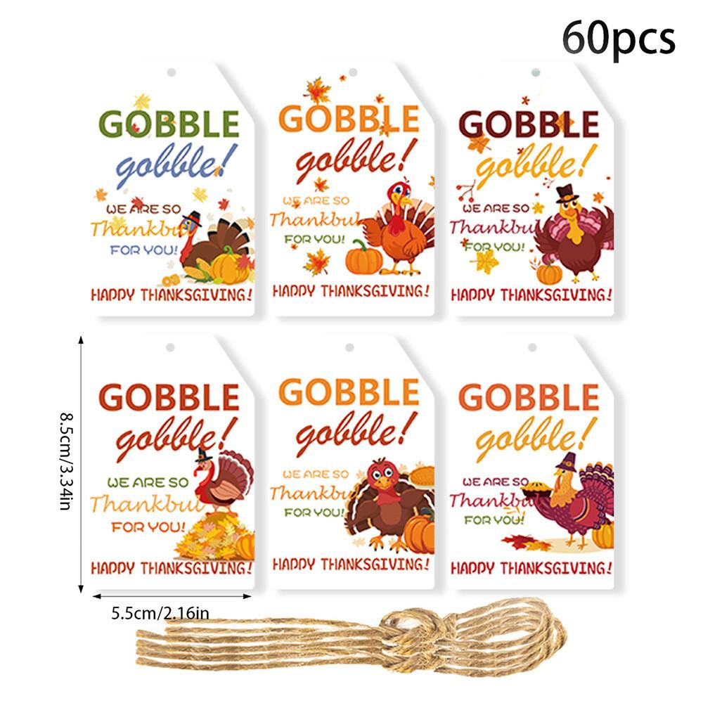 Turkey Thanksgiving Pumpkin Party Paper Gift Tags Set Event Decorations Hanging