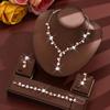 Delicate Claw Chain Necklace Earrings Bracelet Set Three-piece Pearl Clavicle Chain Dress Accessories