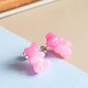 Wholesale Gummy Bears Studs Earrings For Women Teens Girls Gradient Color Sequin Bear Earring Fashion Zircon Birthday Gift