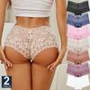 2Pcs Lace Four Shorts Women Low-Rise Panties Floral Underwear S-XL Girls Sexy Panties Ladies Lace Underpants Lingerie