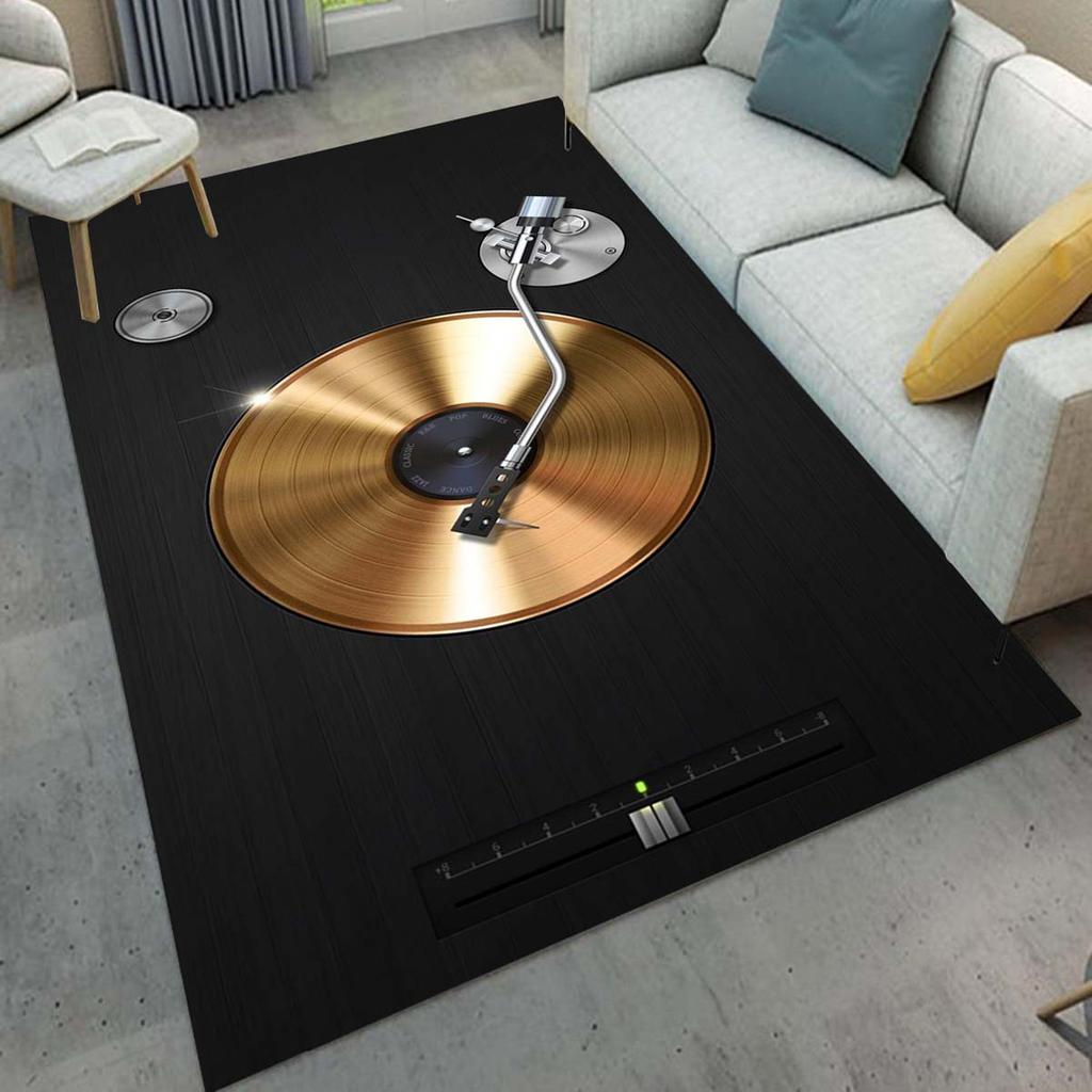 Retro-Musik-CD-Design Rutschfeste Bedruckte Fußmatte - Langlebig & Stilvoll für Wohnzimmer, Schlafzimmer, Spielzimmer, Waschküche, Eingangsbereich