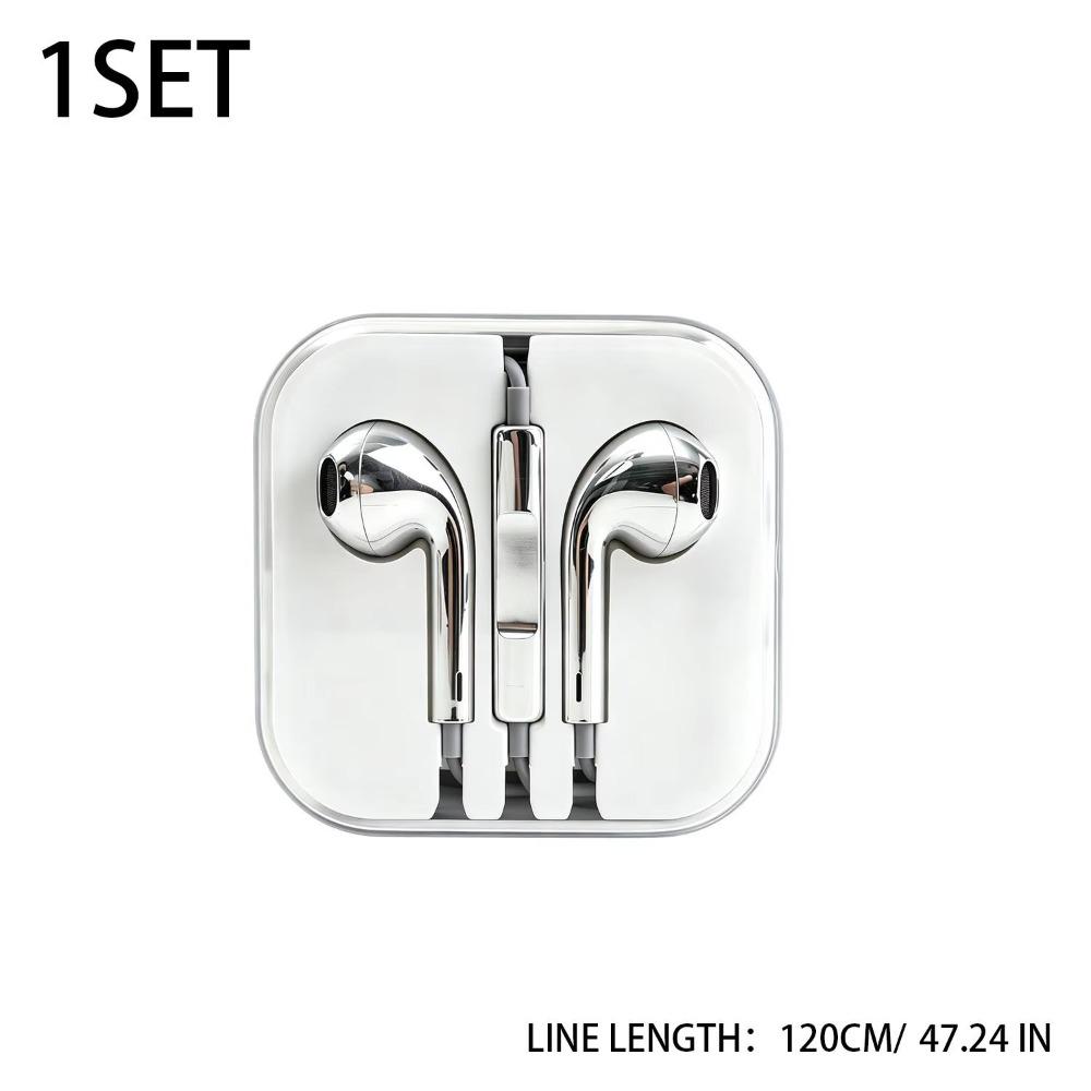 Metallic Finish In-Ear Earbuds In-Line Remote Earphones With Microphone Mobile Phone Calling