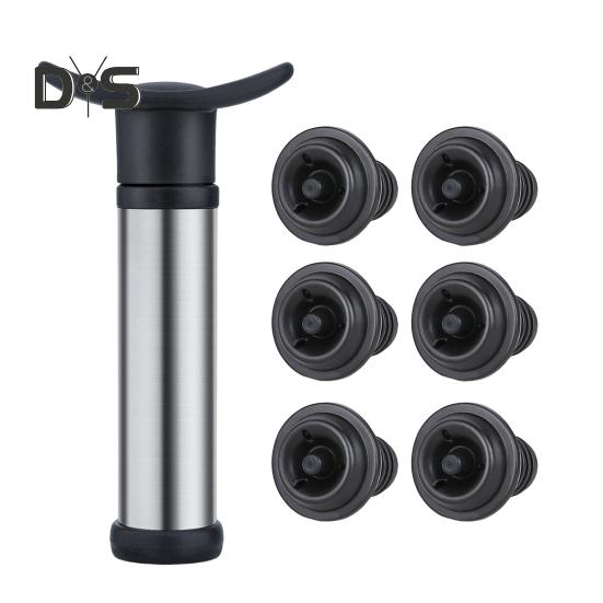 Vakuum-Weinsparpumpe mit 4 Stopfen Flaschenversiegeler Konservierung Edelstahl Weinverschluss-Set für Frische