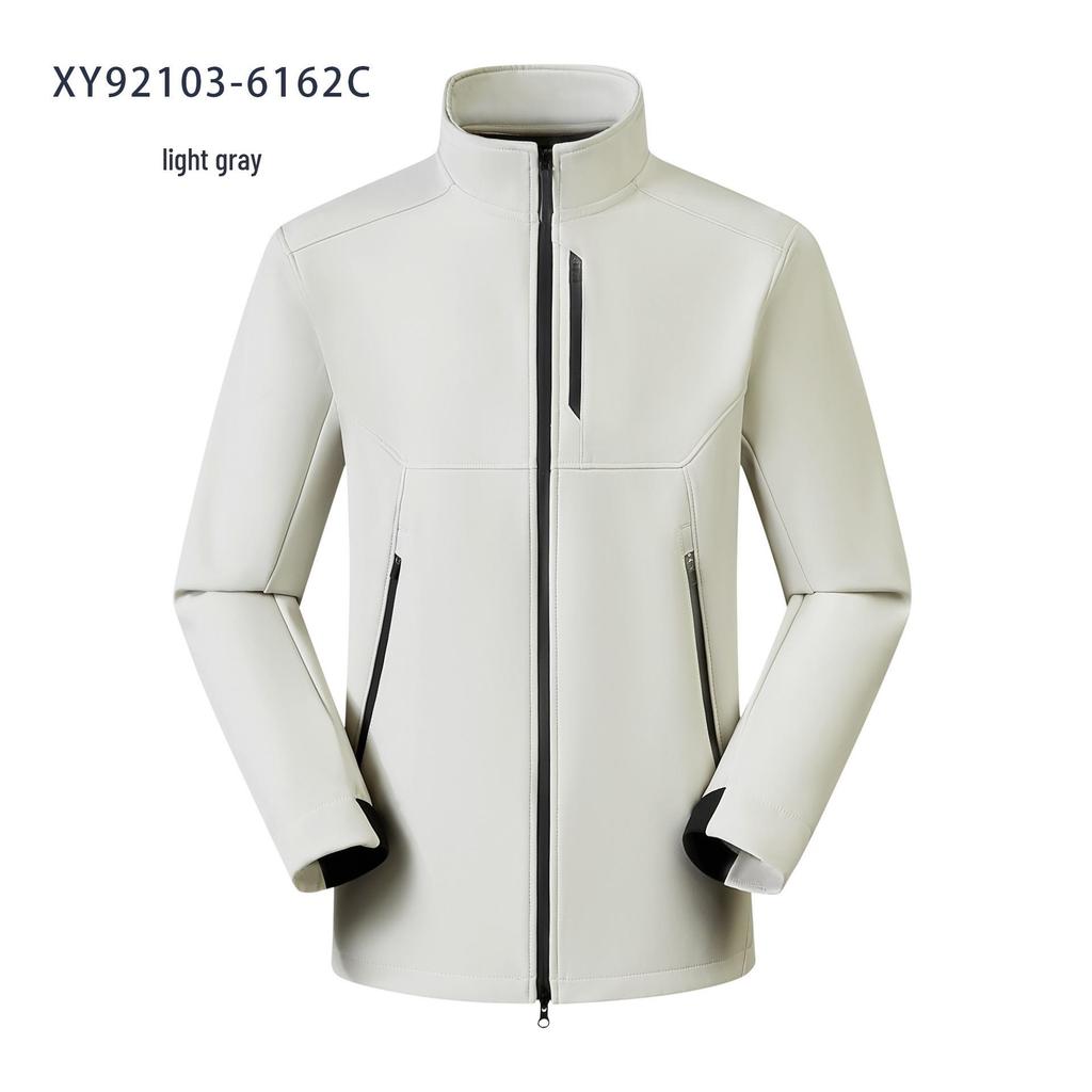 Unisex Windproof & Waterproof Softshell Jacket with Stand-up Collar - Custom Logo Embroidery Available